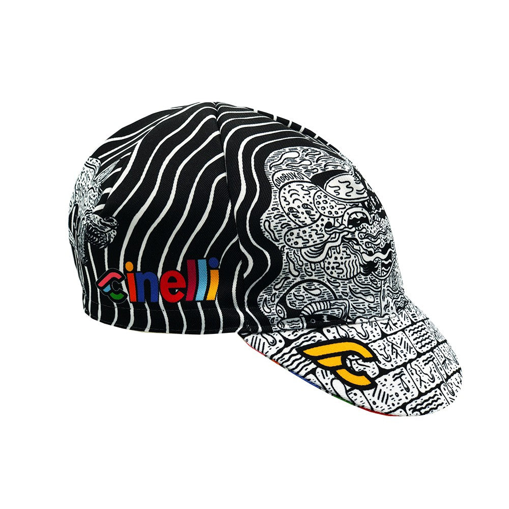 Cinelli Ciao Italia - Berretto Da Ciclismo, Unisex, Taglia Unica, Colore: Rosso/Bianco