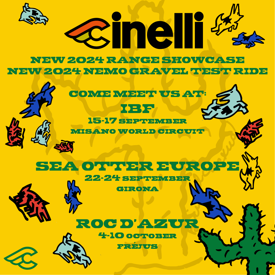 cinelli upcoming events: ibf | sea otter europe | roc d'azur