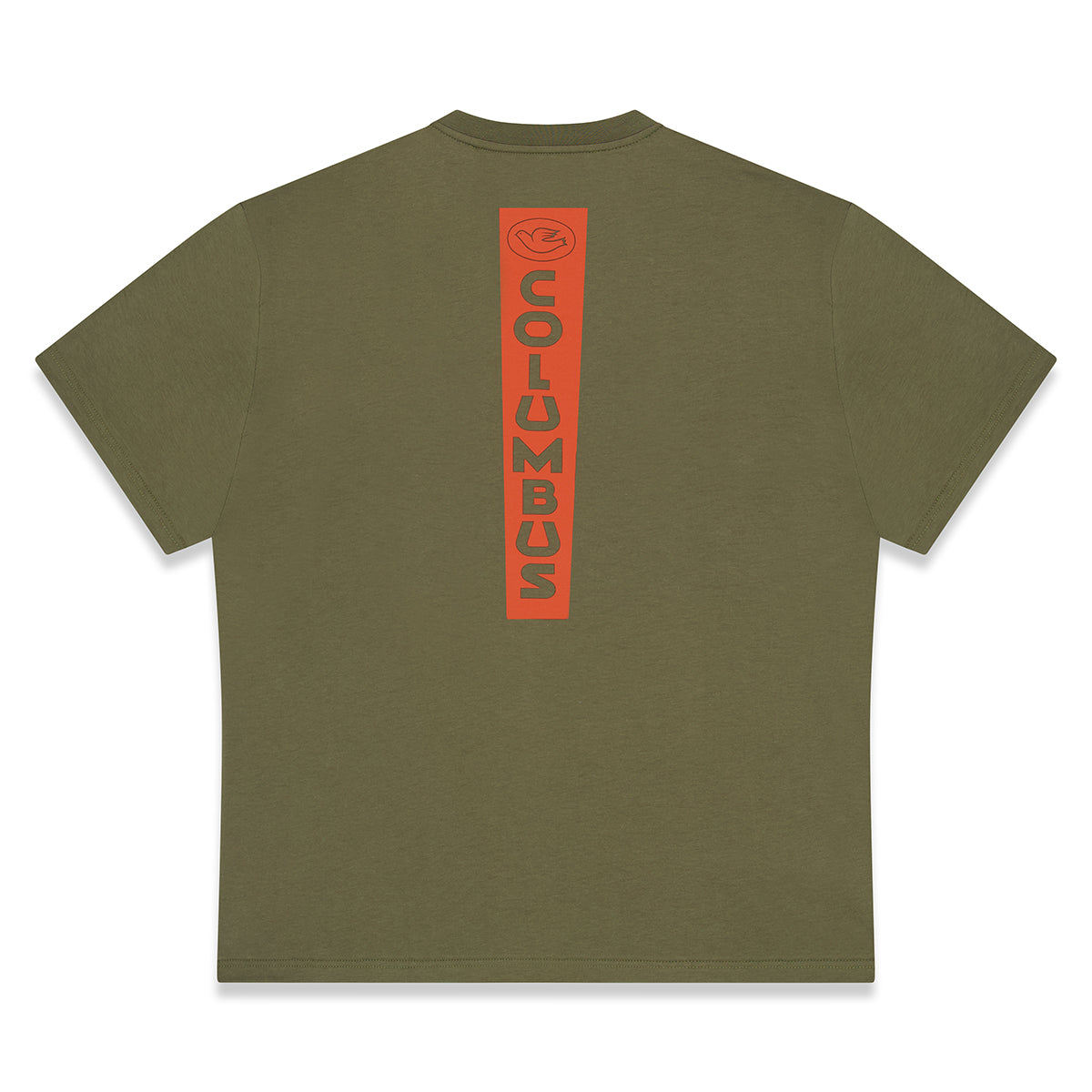 T-SHIRT COLUMBUS FORK STICKER ARMY GREEN