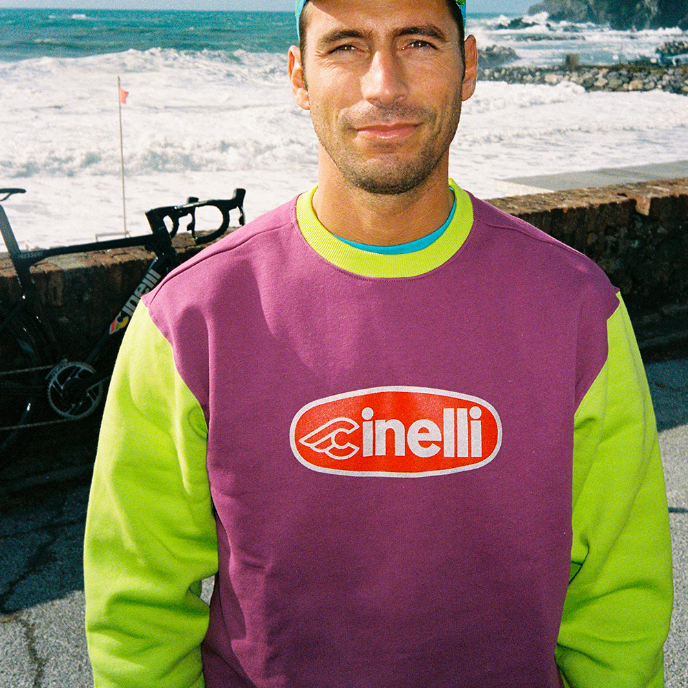 CREWNECK OVAL PURPLE & GREEN – Cinelli Official Americas