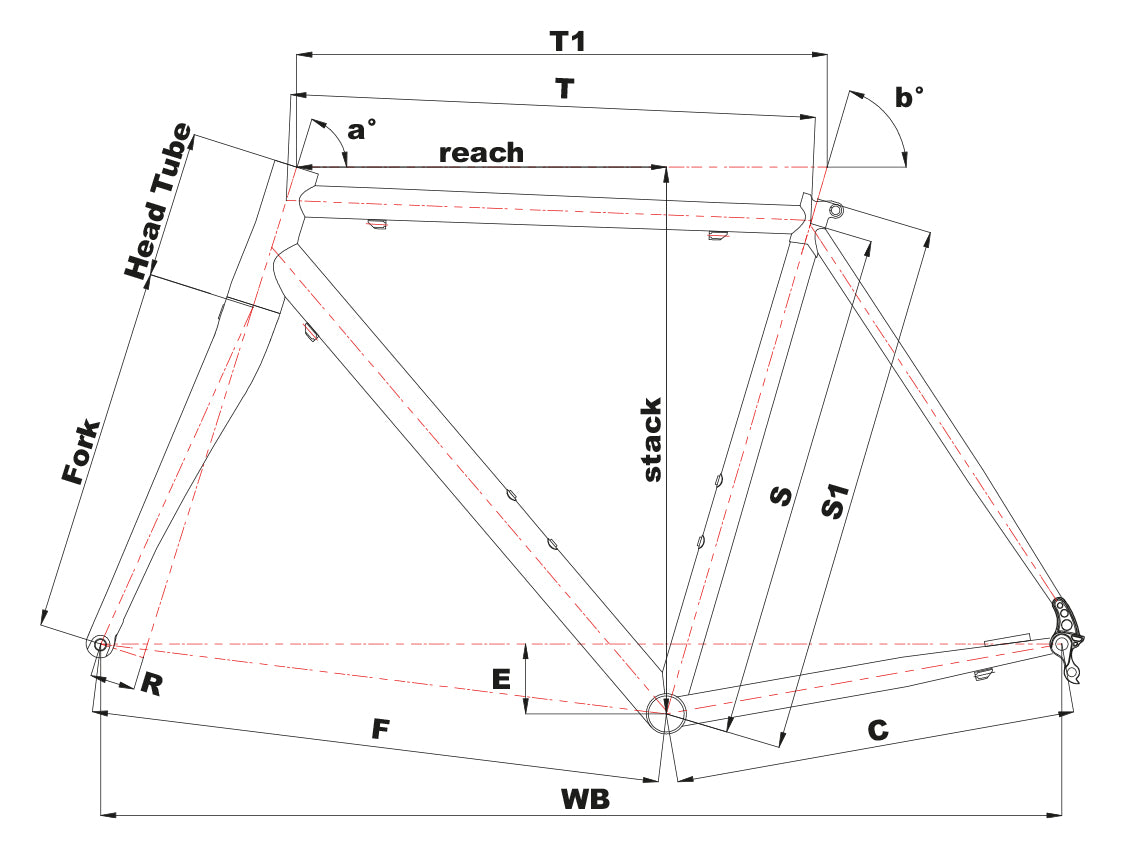 Cinelli Nemo Tig Road Rim Frameset geometry chart