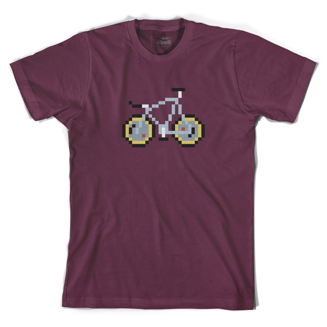 PIXEL BIKE 'LASER' BORDEAUX TSHIRT, T-Shirt, IMG.1